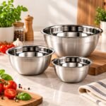 Kit de Tigelas Bowl em Aço Inox Premium – 3 Peças