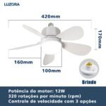 Mini Ventilador Portátil de Mesa e Clipe USB