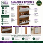 Sapateira com Portas Basculantes Vertical Armário para Quarto Sapato Sala Tênis Hall Entrada