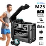 Fone De Ouvido Sem Fio TWS M25 Bluetooth 5.3 À Prova D’água 9D Stereo Sports Earbuds LED com Microfone
