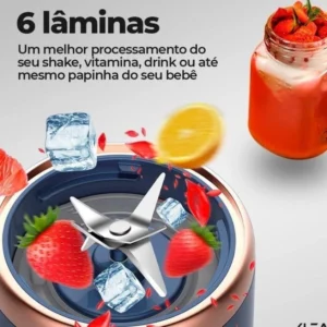 400ML 6 Lâminas Espremedor Elétrico Mini Liquidificador Portátil De Suco De Alimentos Misturador Leite
