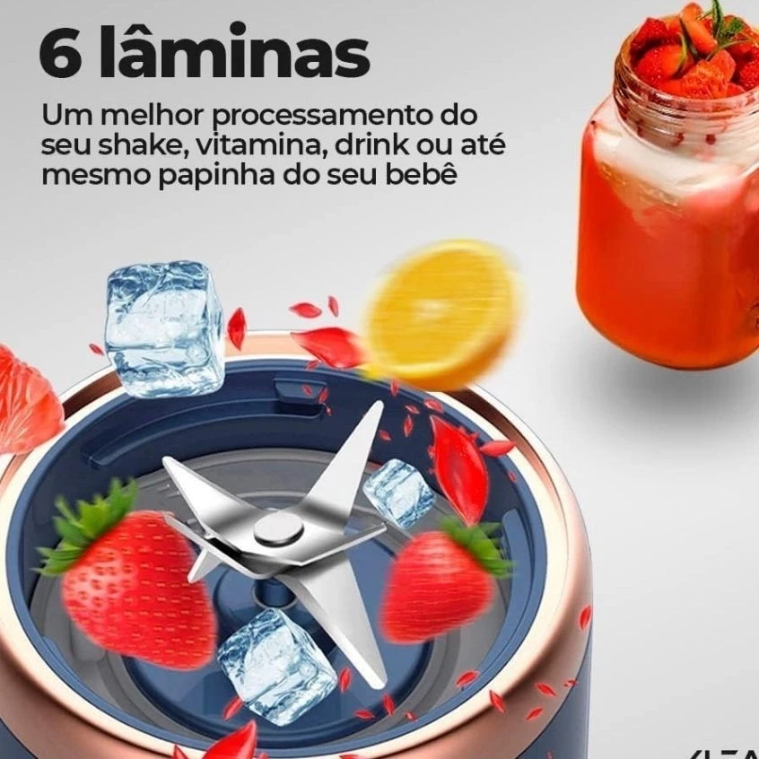 400ML 6 Lâminas Espremedor Elétrico Mini Liquidificador Portátil De Suco De Alimentos Misturador Leite